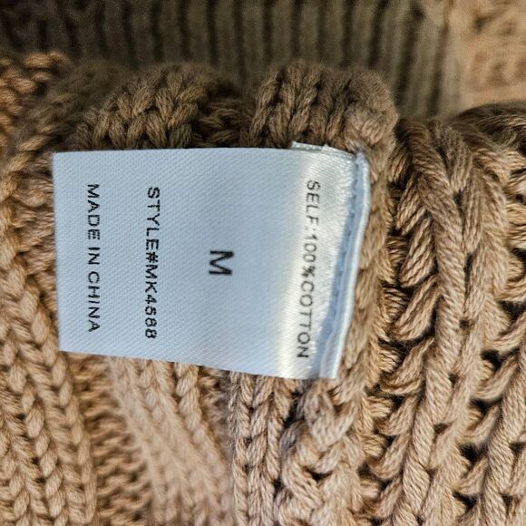 Mazik cotton sweater, mock turtleneck,blush. M. #906 - Picture 4 of 5